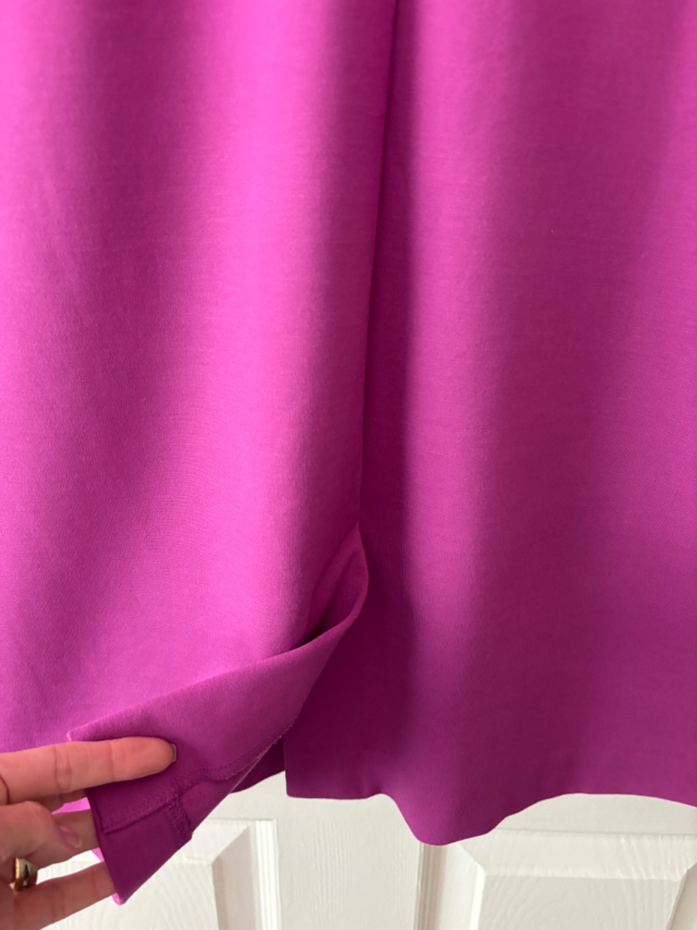 Ann Taylor Ponte Mock Neck Sheath Midi Dress - Fuchsia Size 12P - Picture 8 of 10